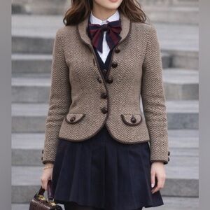 Banana Republic Vtg Y2K Preppy Wool Blazer Cardigan M